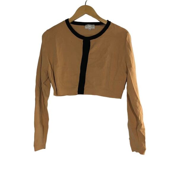 Victor Glemaud Cardigan Black Contrast  Cropped Cafe Au Lait Cream XL - Picture 3 of 10